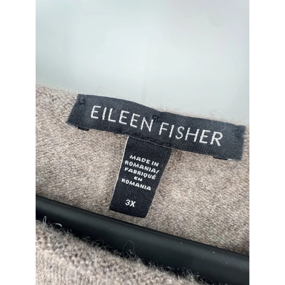 Eileen Fisher Quiet Luxury Cashmere Sweater Women 3X Brown Minimalist Lagenlook - Picture 6 of 11